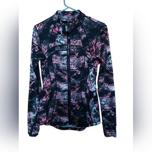 lululemon athletica Black Jacket with Pink & Light Blue Marble Print